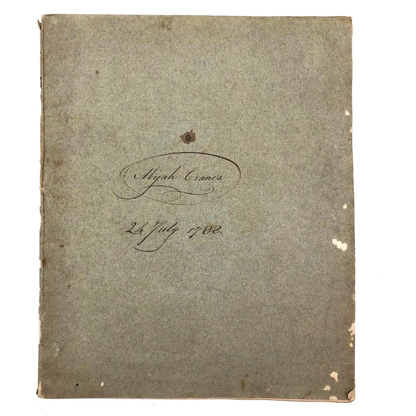 1788 Penmanship Notebook, Abijah Crane, Boston, MA.