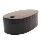 IT! Swivel Lid Antique Treen Snuff Box with Perfect Inlaid Monogram