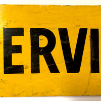 Hand-painted Yellow and Black "Sitting Service" Vintage Sign