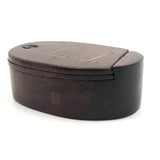 IT! Swivel Lid Antique Treen Snuff Box with Perfect Inlaid Monogram