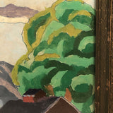 SOLD Painterly Vintage Paint By Numbers Landscape in Great Palette, Framed
