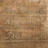 1822 Pluma H. Ralph Much Aged But Very Tender Alphabet Sampler