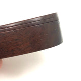 IT! Swivel Lid Antique Treen Snuff Box with Perfect Inlaid Monogram