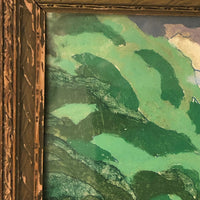 SOLD Painterly Vintage Paint By Numbers Landscape in Great Palette, Framed