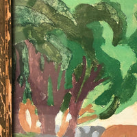 SOLD Painterly Vintage Paint By Numbers Landscape in Great Palette, Framed