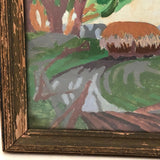 SOLD Painterly Vintage Paint By Numbers Landscape in Great Palette, Framed