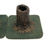 Folky Welded Iron Tree Stump Candleholders