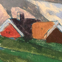 SOLD Painterly Vintage Paint By Numbers Landscape in Great Palette, Framed