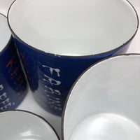 Mid-Century Valenti Italian Blue Enamel Kitchen Canisters