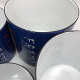 Mid-Century Valenti Italian Blue Enamel Kitchen Canisters