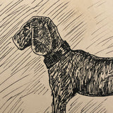 Black Ink Dog Drawing by Charles G. Martin Jr., 1926