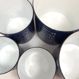 Mid-Century Valenti Italian Blue Enamel Kitchen Canisters