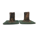 Folky Welded Iron Tree Stump Candleholders
