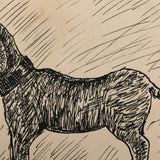 Black Ink Dog Drawing by Charles G. Martin Jr., 1926