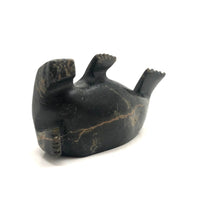 Wonderful Carved Inuit Stone Seal by Noah Nowdlak