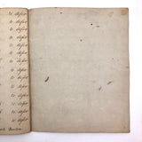 1788 Penmanship Notebook, Abijah Crane, Boston, MA.