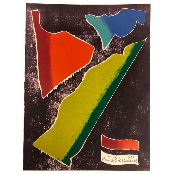 Amaranth Ehrenhalt "Conifers", Signed Woodblock Print, ed. 50, c. 1960s