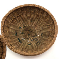 Extremely Fine Antique Penobscot Sweetgrass and Ash Splint Basket