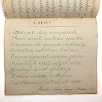 Horatio Crane Penmanship Notebook, 1816, Boston MA