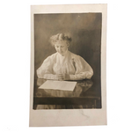 Lovely Young Woman Reading Antique RPPC