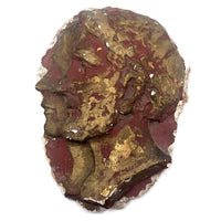 Painted Horsehair Plaster Vintage Bas-relief Grecian Couple in Profile
