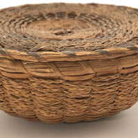 Extremely Fine Antique Penobscot Sweetgrass and Ash Splint Basket