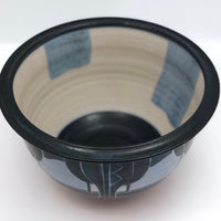 Stunning Blue on Blue Large Arts and Crafts Style Hand-thrown Pottery Bowl