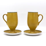 Yellow Lagardo Tackett for Schmid Porcelain Demitasse Cups - A Pair