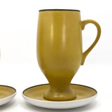 Yellow Lagardo Tackett for Schmid Porcelain Demitasse Cups - A Pair