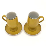 Yellow Lagardo Tackett for Schmid Porcelain Demitasse Cups - A Pair