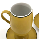 Yellow Lagardo Tackett for Schmid Porcelain Demitasse Cups - A Pair