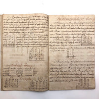 Horatio Crane Penmanship + Math Notebook, 1816, Boston MA