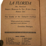 Bar La Florida, Havana, Cuba Cocktail Guide, Original 1935 Edition