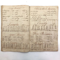 Horatio Crane Penmanship + Math Notebook, 1816, Boston MA