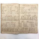 Horatio Crane Penmanship + Math Notebook, 1816, Boston MA