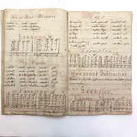 Horatio Crane Penmanship + Math Notebook, 1816, Boston MA