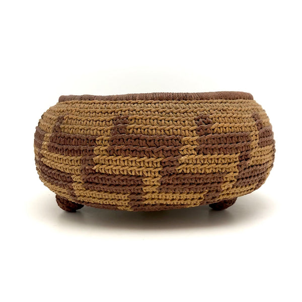 Wonderful Early Sailor Made Macrame Footed Basket