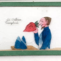 Antique French Hand-colored Magic Lantern Slides, Set of Ten in Original Box