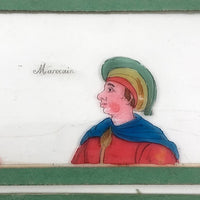 Antique French Hand-colored Magic Lantern Slides, Set of Ten in Original Box