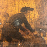 Charming 19th Century Monogrammed Document Box with Wallpapered Interior