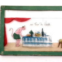 Antique French Hand-colored Magic Lantern Slides, Set of Ten in Original Box
