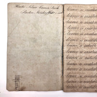 Horatio Crane Penmanship + Math Notebook, 1816, Boston MA
