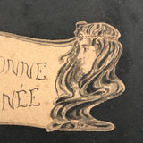 Bonne Année 1903  Hand-Drawn French Art Nouveau Postcard