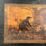 Charming 19th Century Monogrammed Document Box with Wallpapered Interior