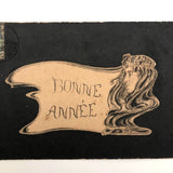 Bonne Année 1903  Hand-Drawn French Art Nouveau Postcard