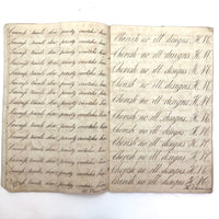 Horatio Crane Penmanship + Math Notebook, 1816, Boston MA