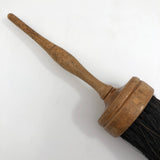 Round Painter / Duster Brush with Turned, Threaded Handle and Dark Horsehair Bristles
