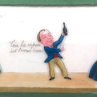 Antique French Hand-colored Magic Lantern Slides, Set of Ten in Original Box