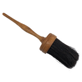 Round Painter / Duster Brush with Turned, Threaded Handle and Dark Horsehair Bristles