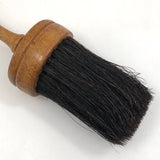 Round Painter / Duster Brush with Turned, Threaded Handle and Dark Horsehair Bristles